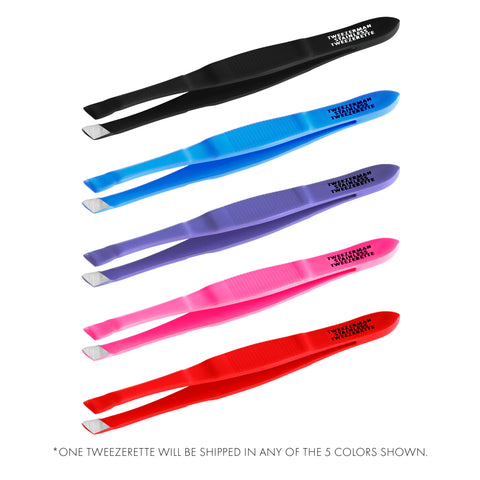 1110-CP | Color Tweezerette Slant Assorted Colors- Black, Blue, Red, Lilac,  Neon Pink
