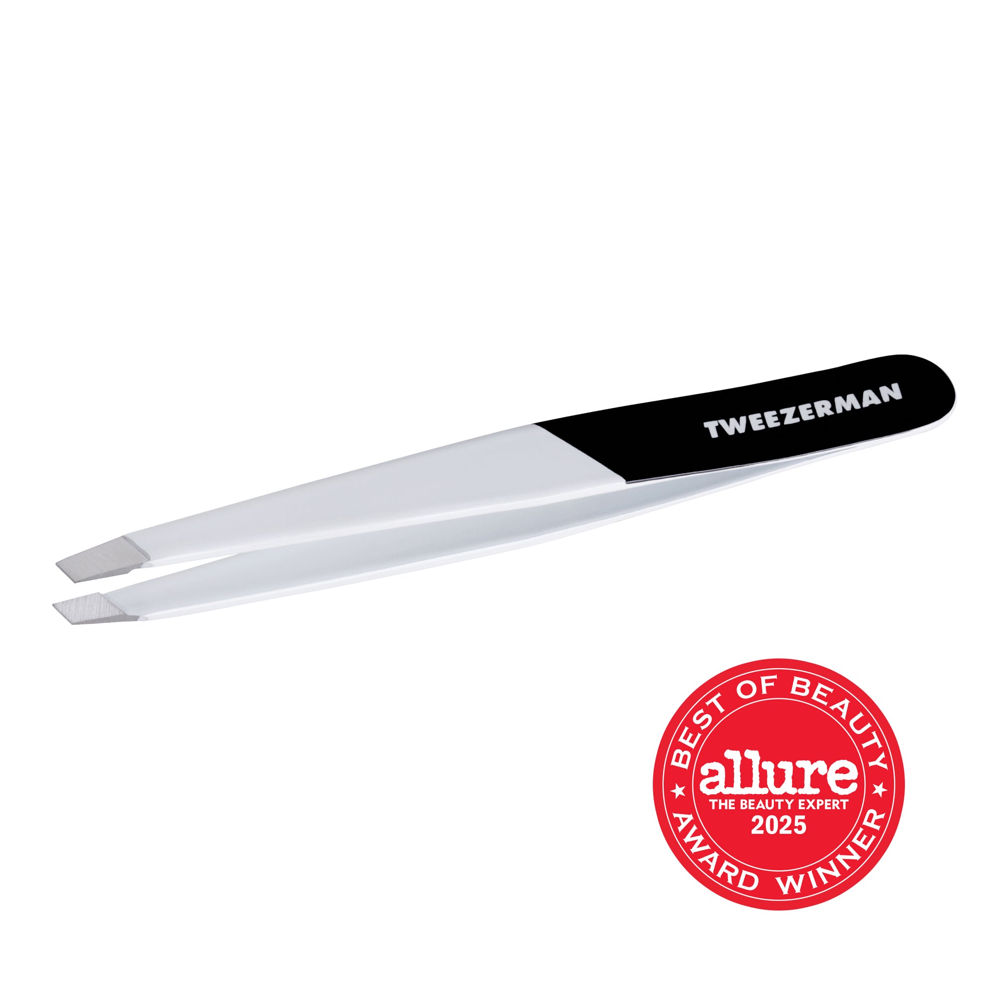Allure best of beauty award  winner Midnight Strike Black and White Slant Tweezer
