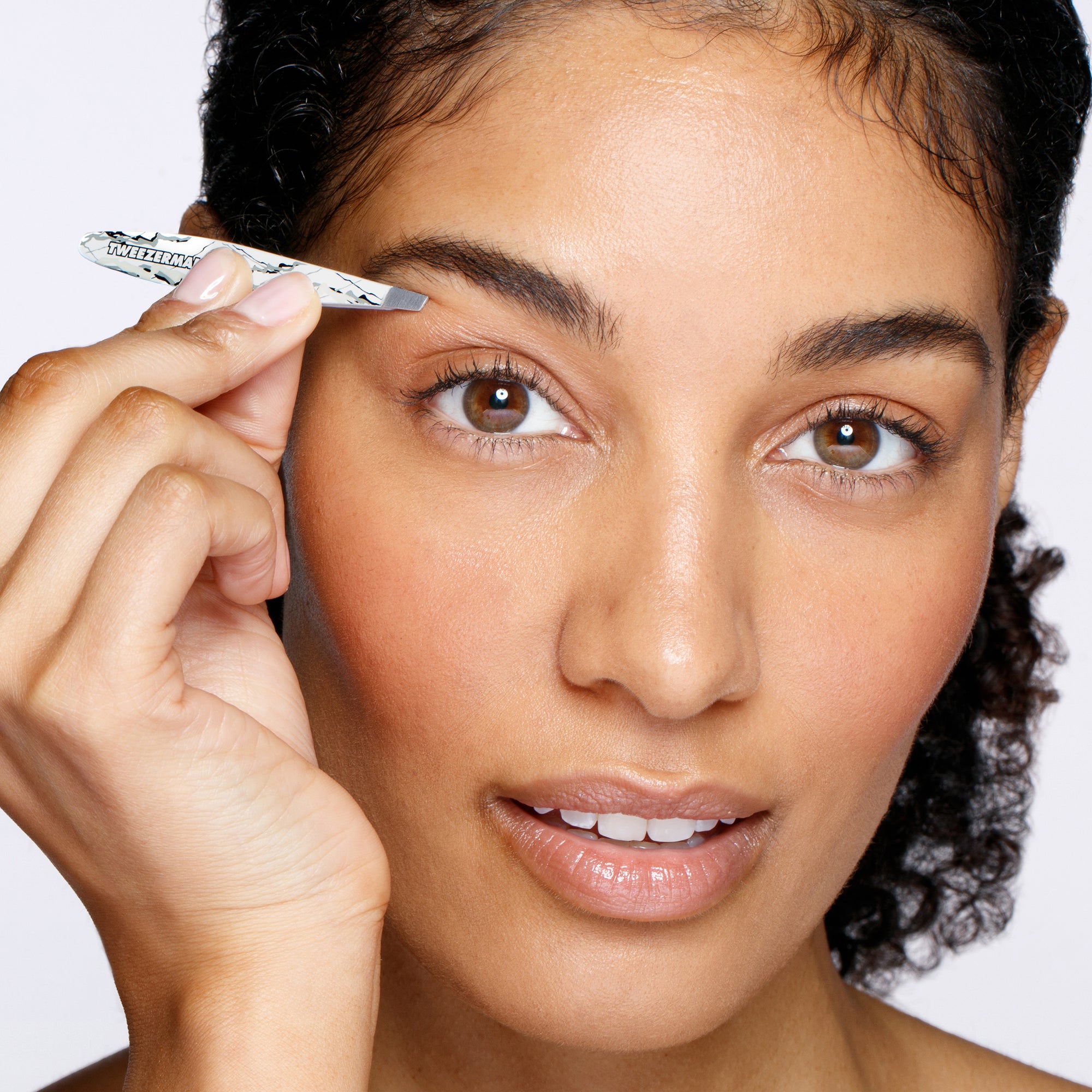 1252-WFR | Marble Mini Slant Tweezer