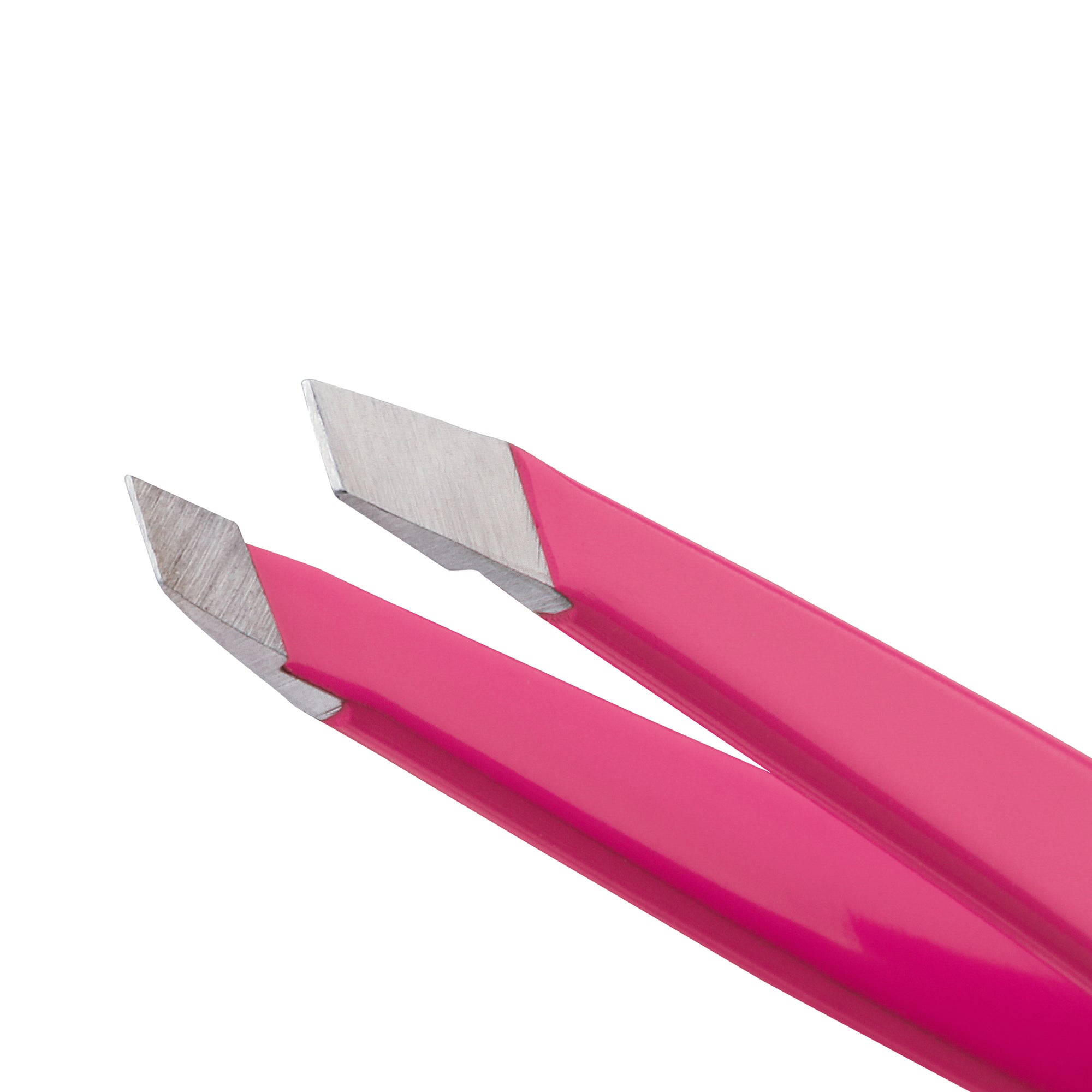 Stainless Steel Tip of Neon Pink Mini Slant Tweezer