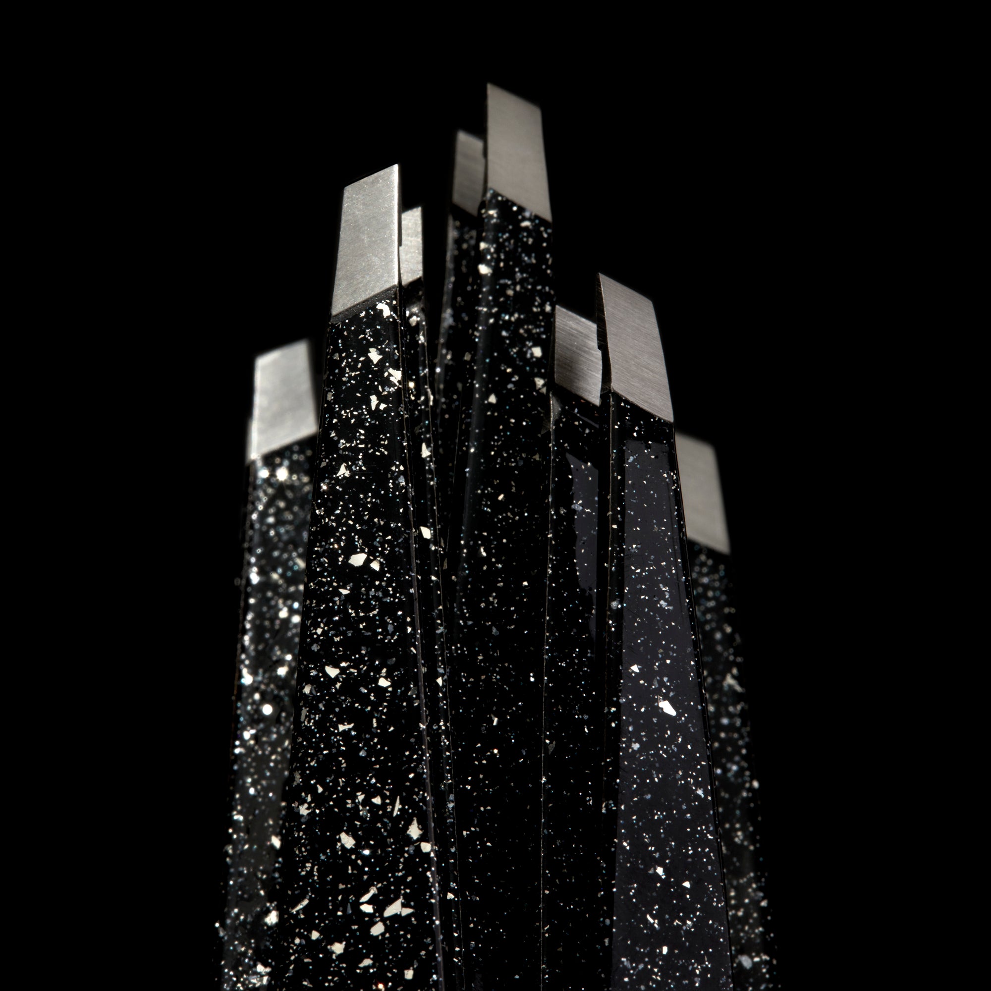 5 Dusted Onyx Black with Glitter Slant Tweezer