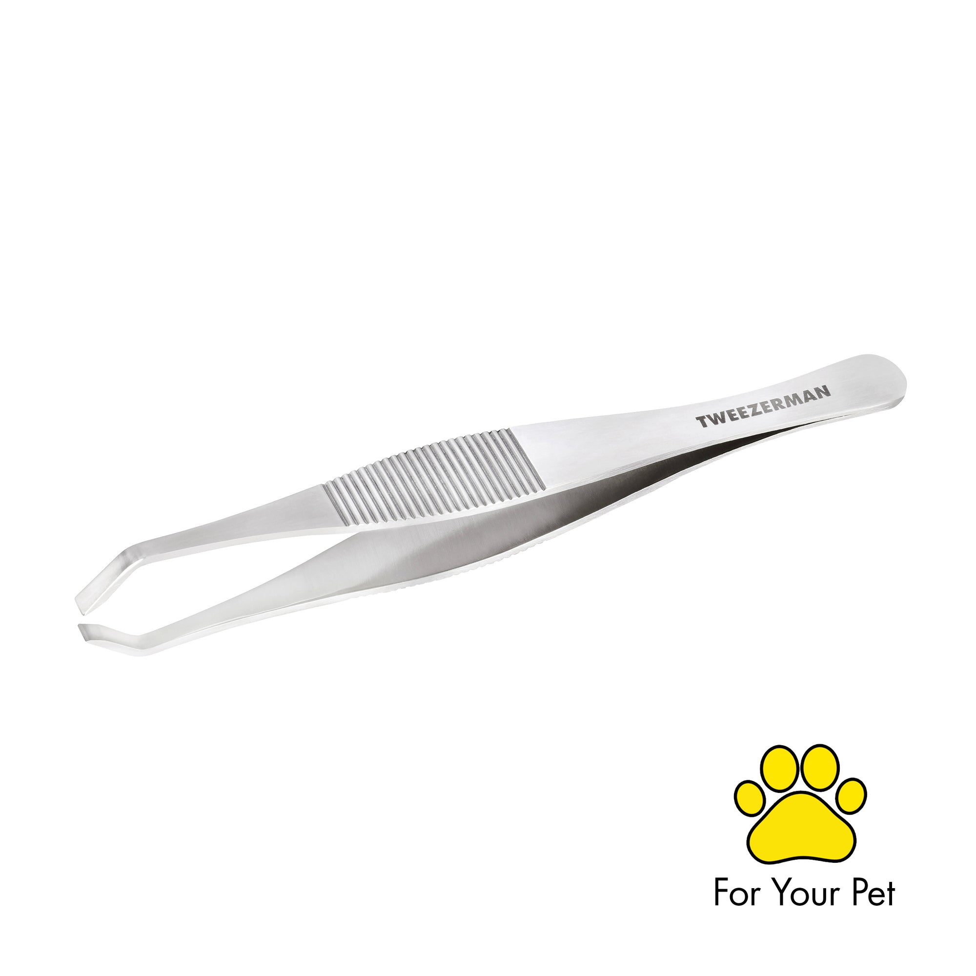 Close up of stainless steel tapered tips of Tick Removal Tweezer