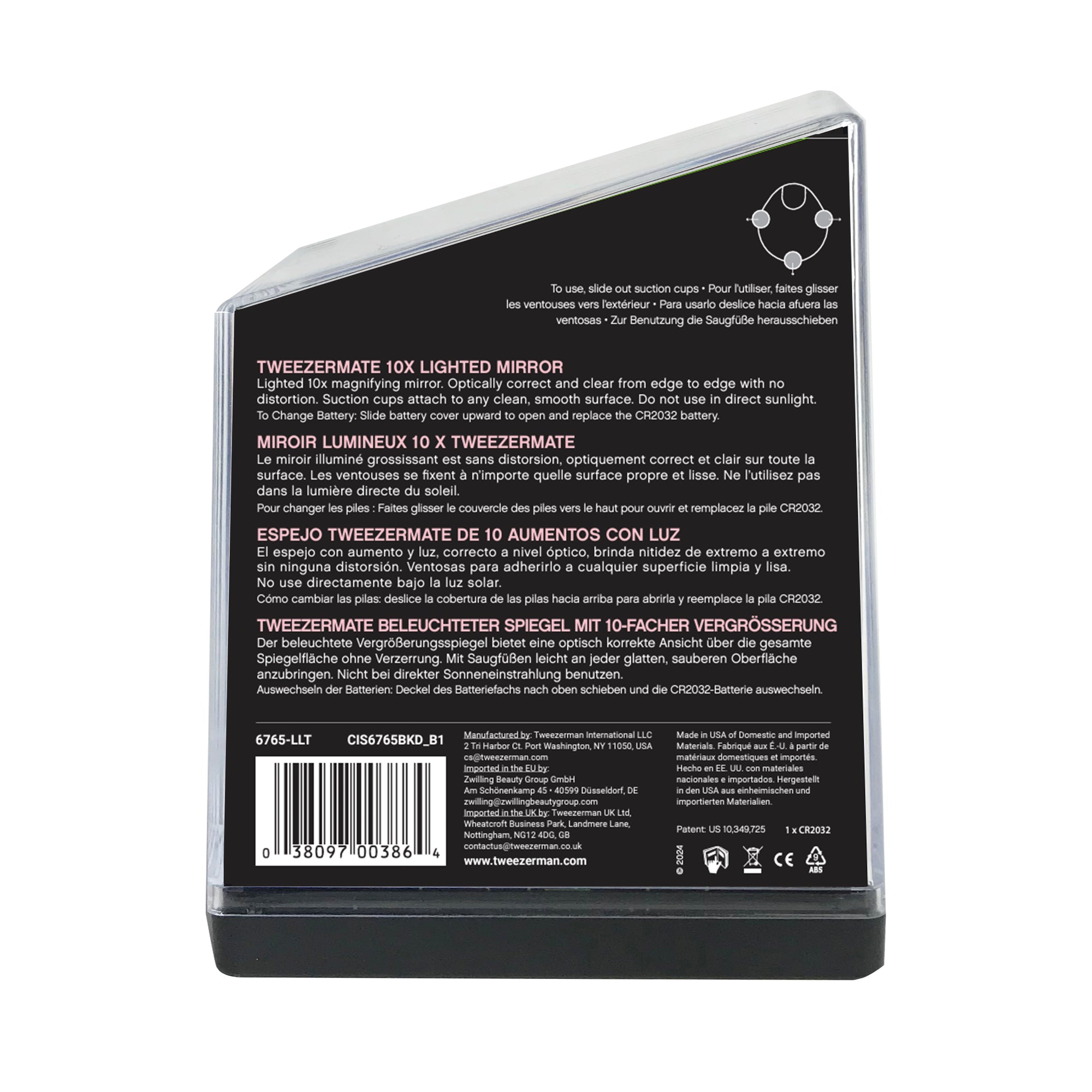 6765-LLT | Tweezermate Lighted 10X  Mirror