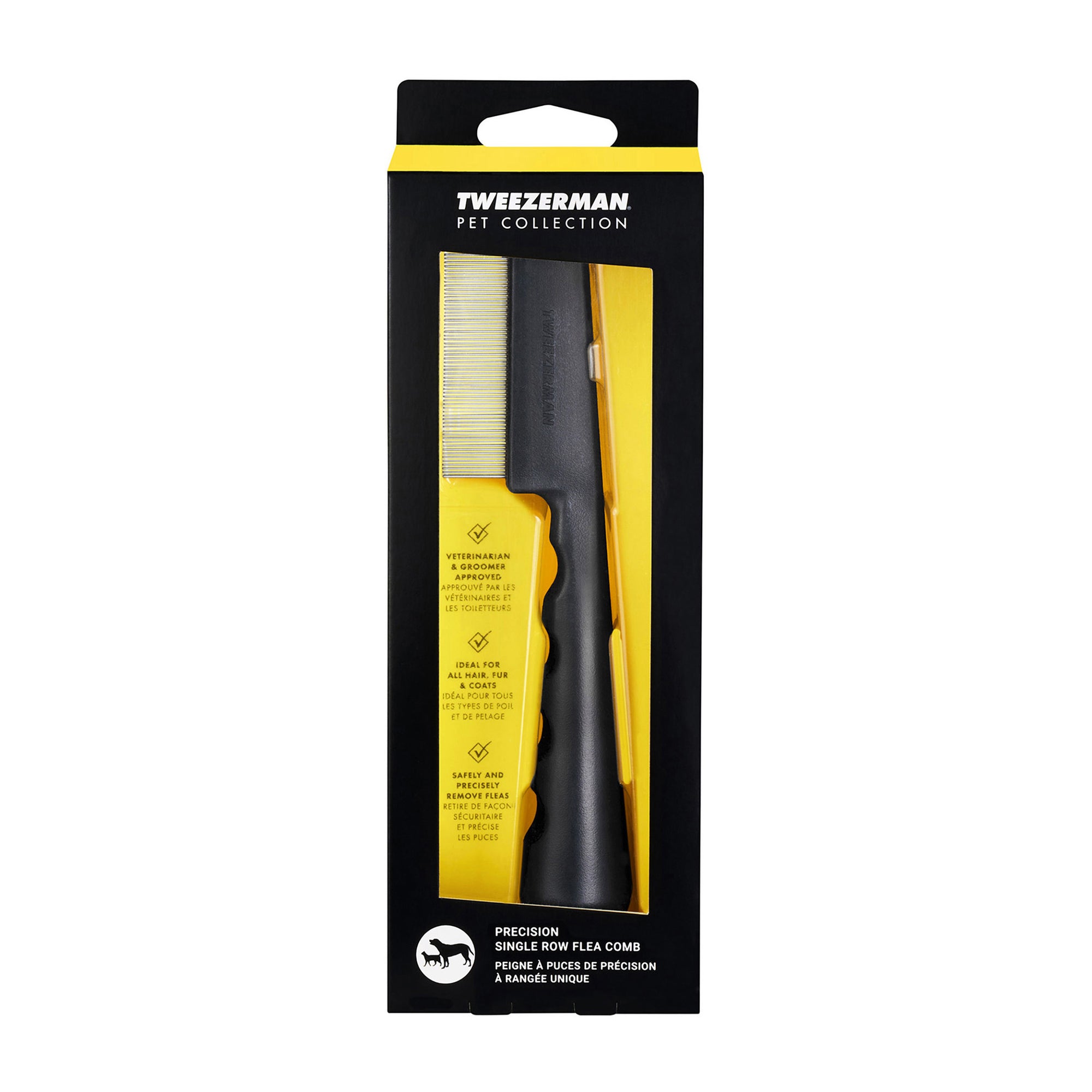 Front of Packaging for Pet Precision Single Row Flea Comb