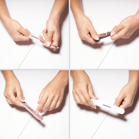 Model using Loop end of Rose Gold Dual  Polish Remover Pushy