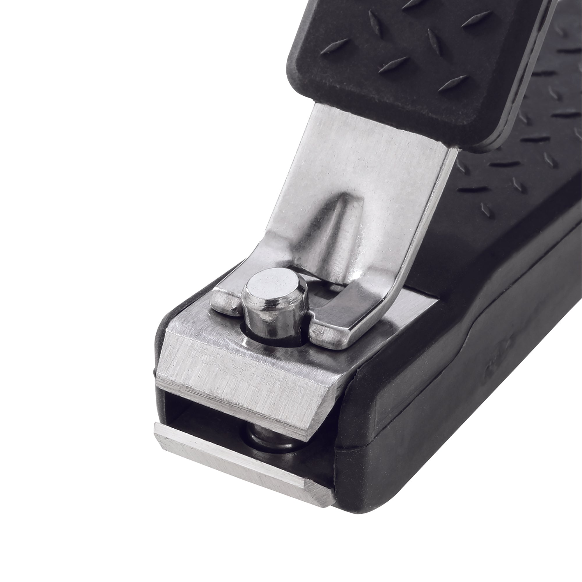 Precision Grip Toenail Clipper with straight blades and textured black handle