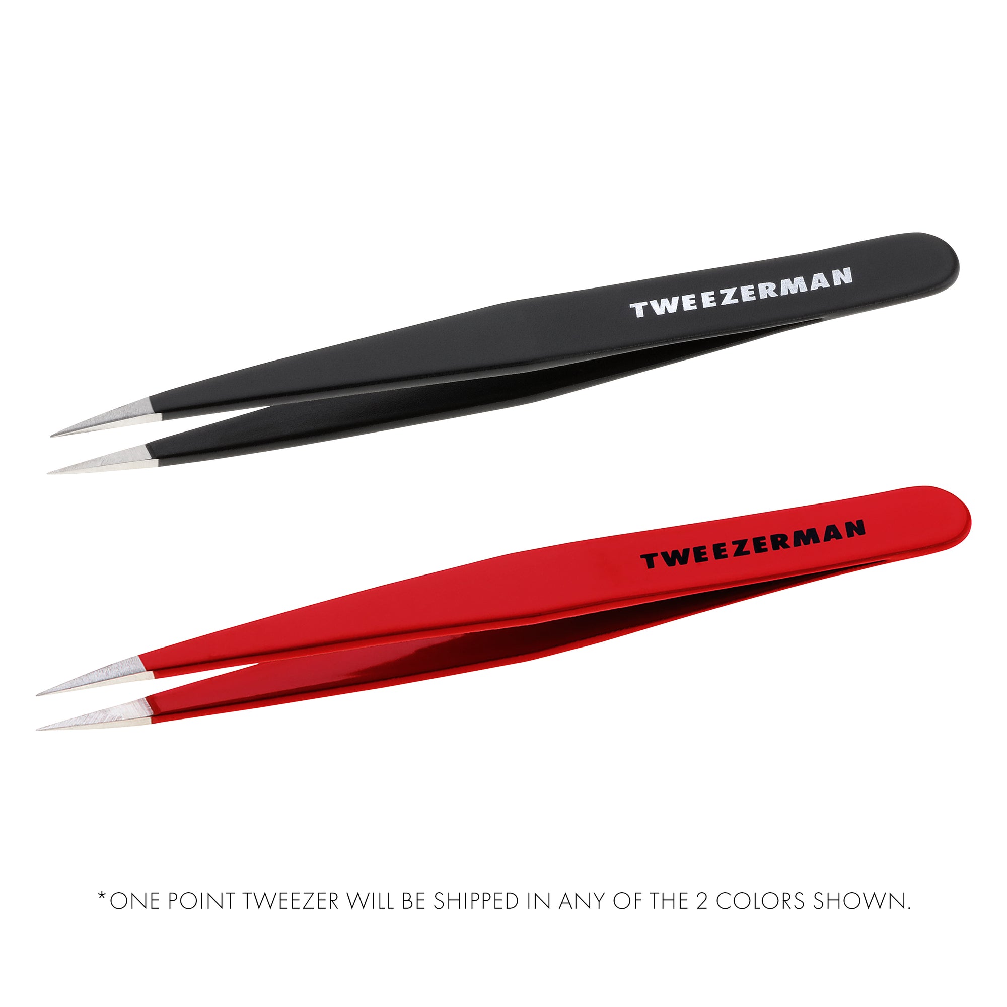 1241-CR | Point Tweezer Assorted Colors: Black, Red