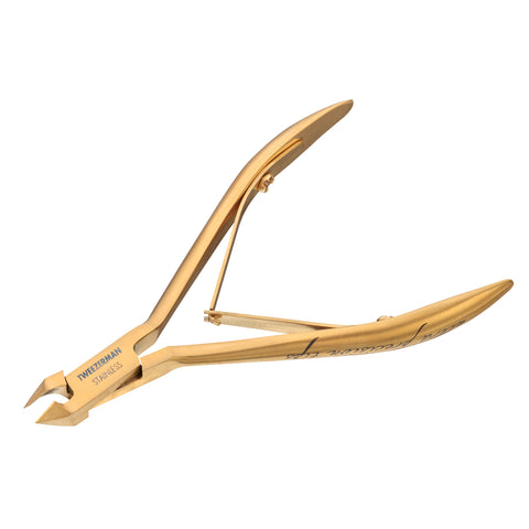 Ultra Precision Cuticle Nipper with titanium gold finish