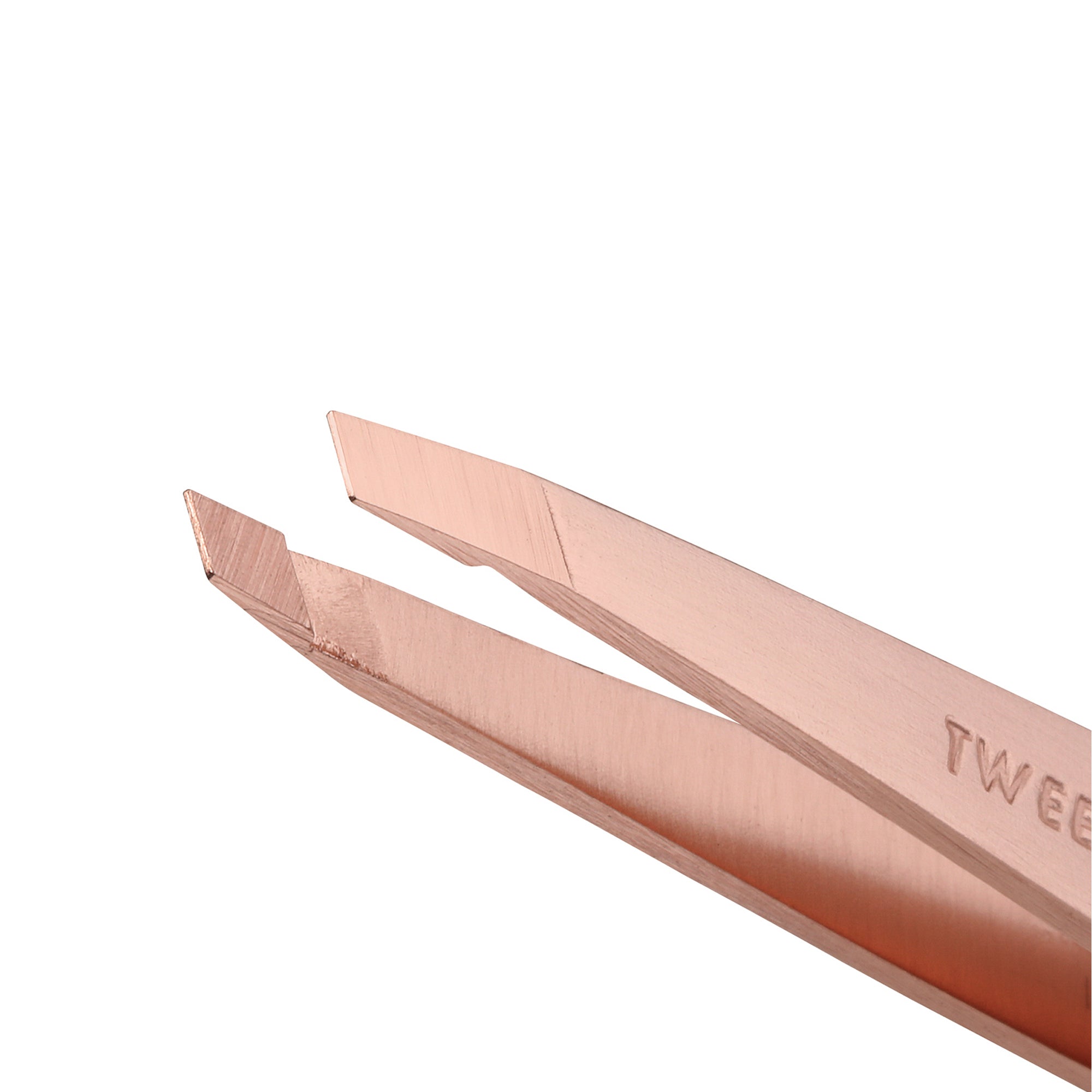 Tip of Rose Gold Slant Tweezer