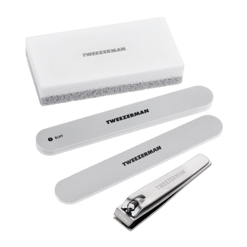 Dual sided Pedicure stone, nail file, and buffer with Stainless Steel Toenail Clipper