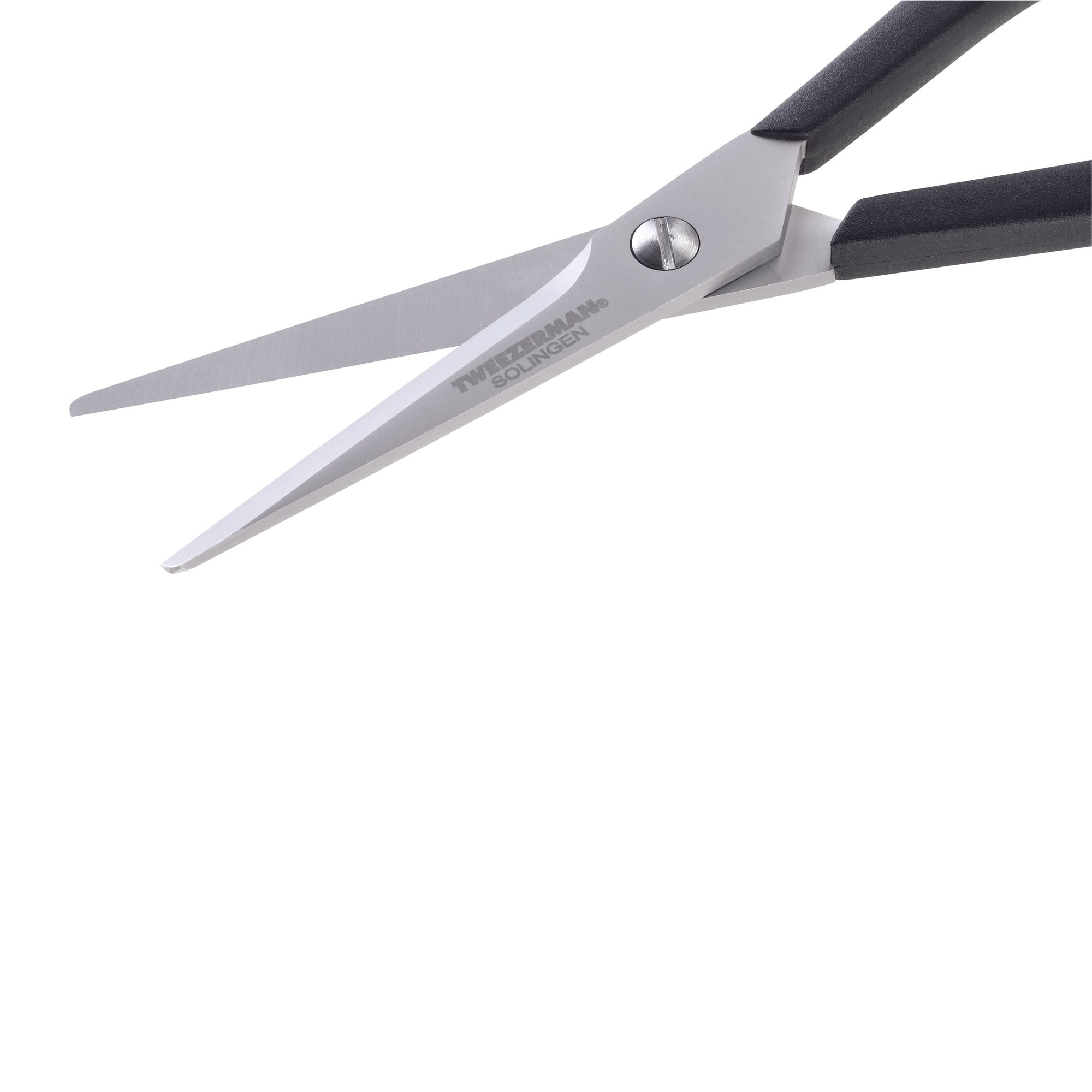 Open Silver Blades of  5 and a half inch styling shear