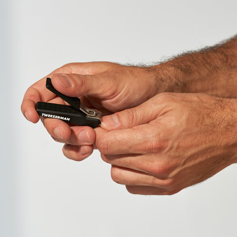 Model using Precision Grip Fingernail Clipper