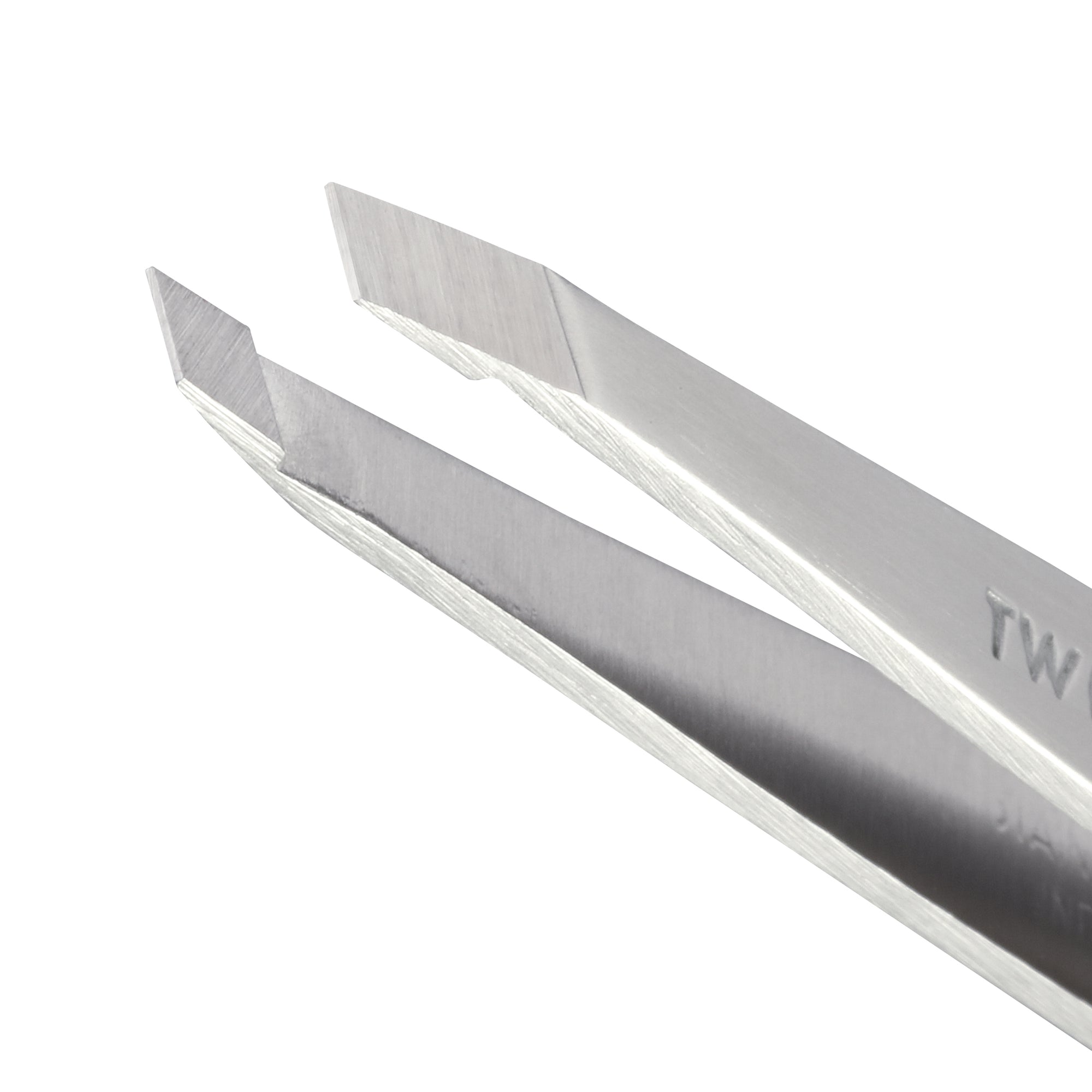 Stainless steel tip of classic slant tweezer