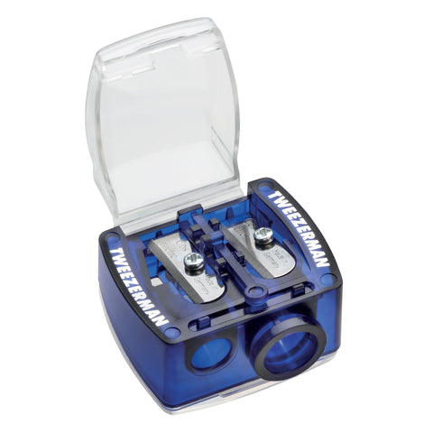 Opened Blue Cosmetics Pencil Sharpener