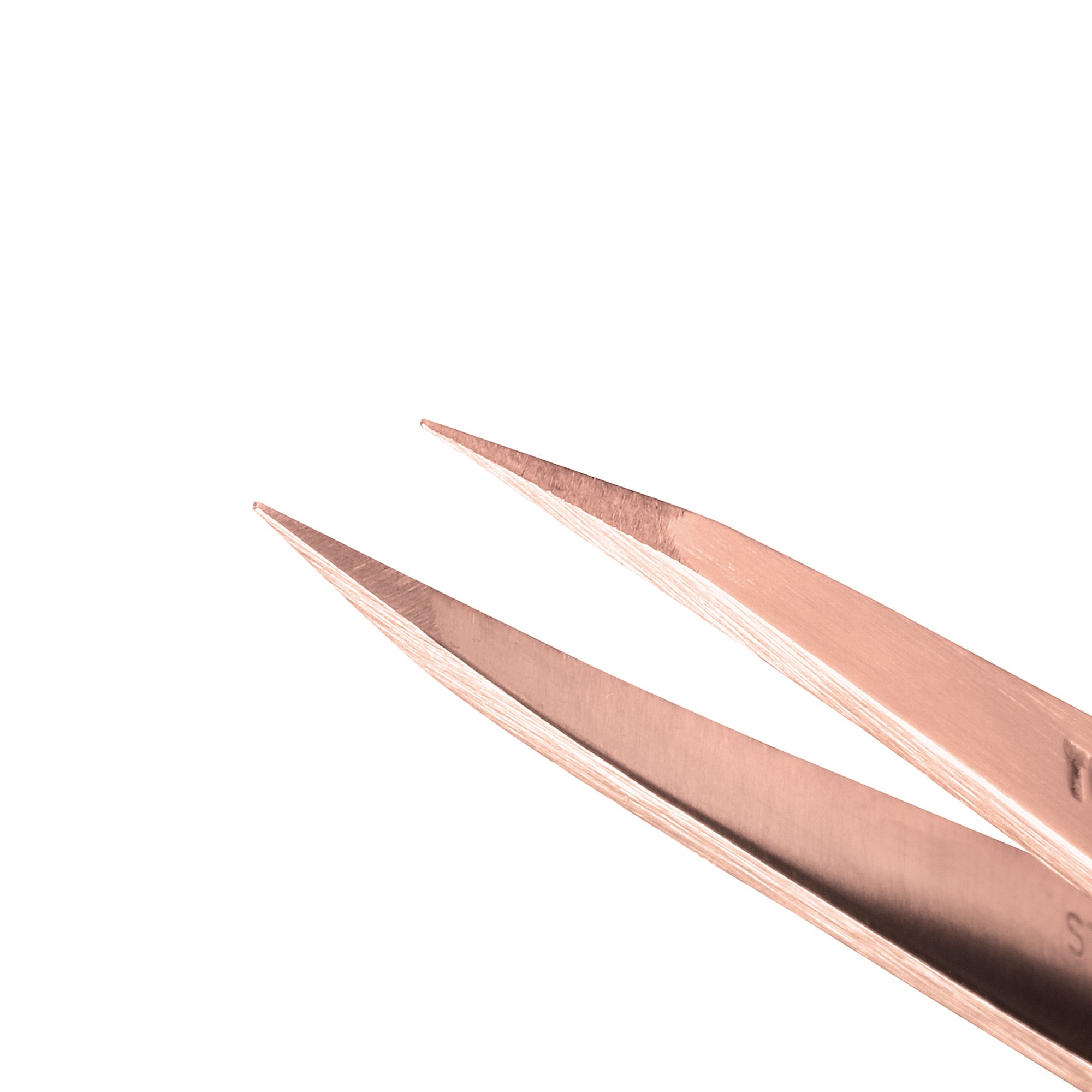 Tip of Rose Gold Point Tweezer