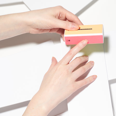 Model using neon file buff smooth and shine block