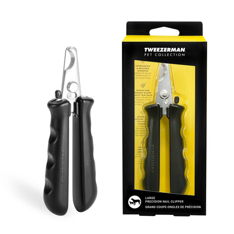 Large Pet Precision Nail Clipper with black non-slip handles and stainless steel blades