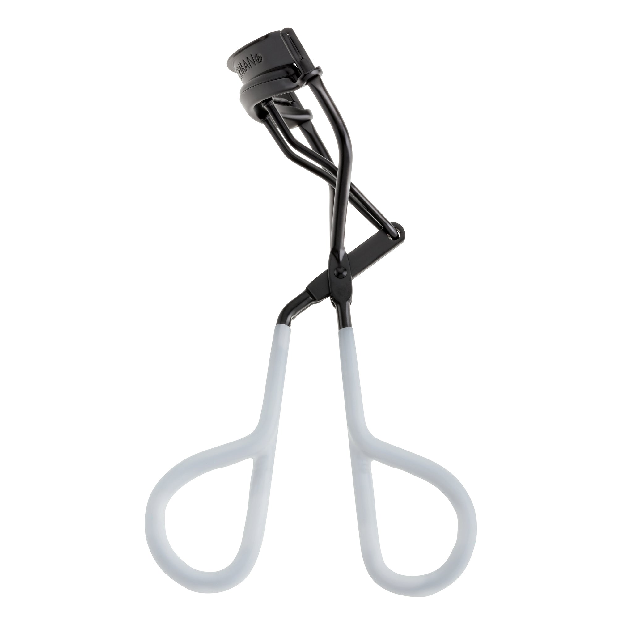 Side view of Onyx Black and white great grip eyelash curler