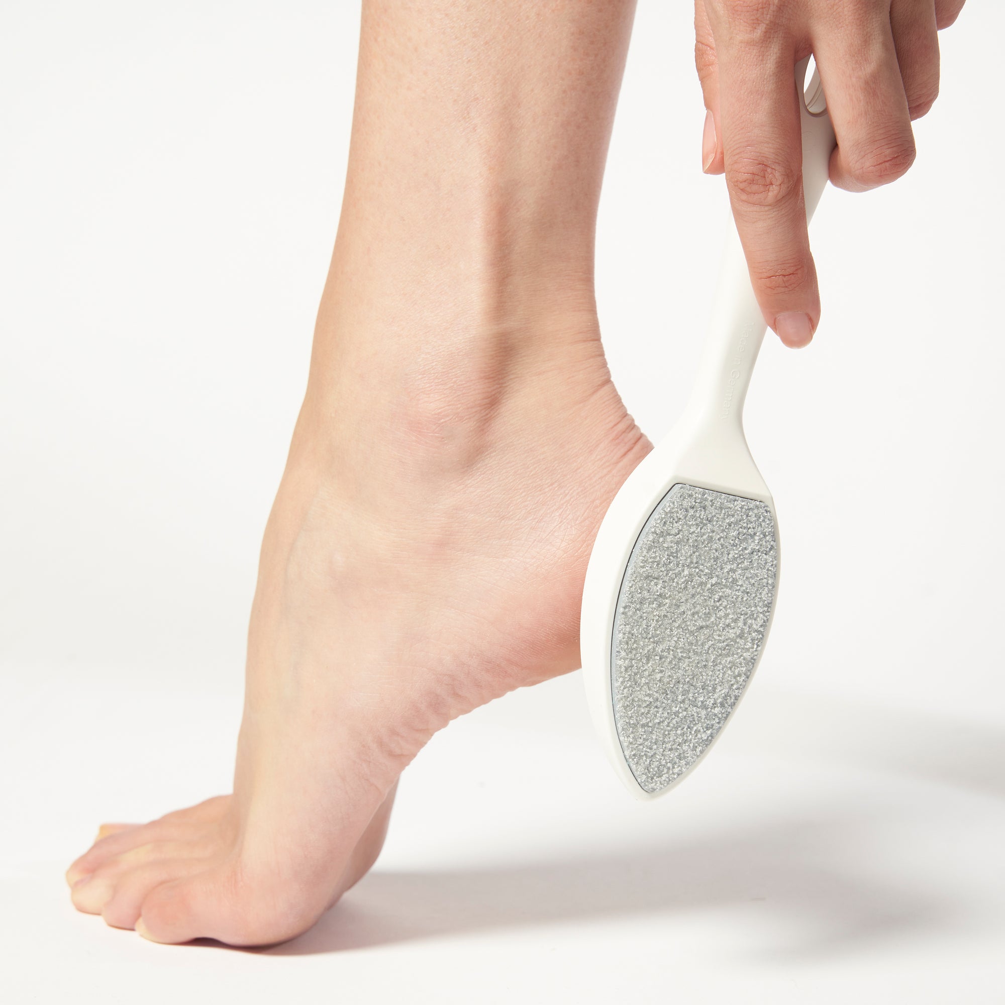 Model using Sole Smoother Antibacterial Callus stone on Heel