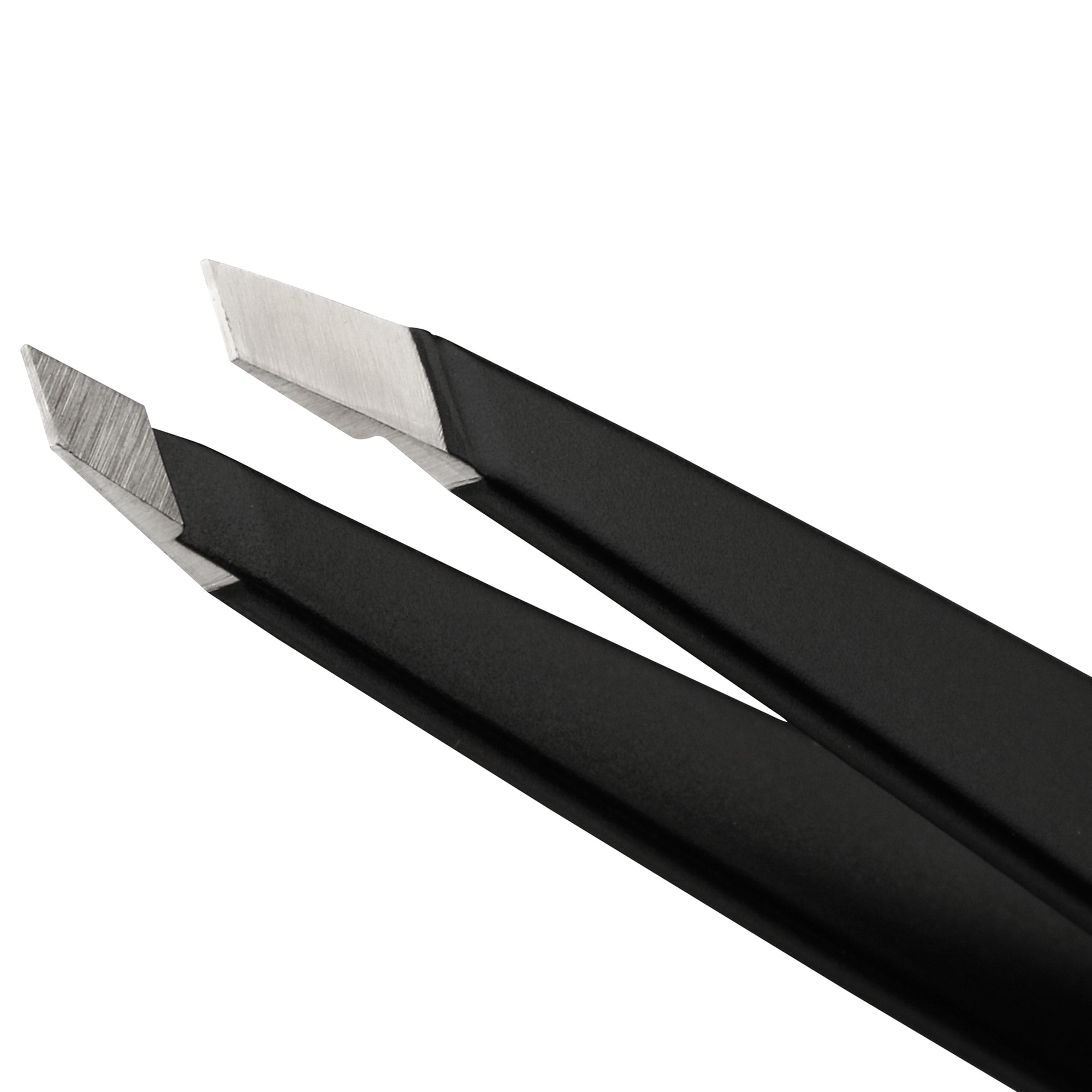 Stainless Steel Tip on Midnight Sky Black Slant Tweezer