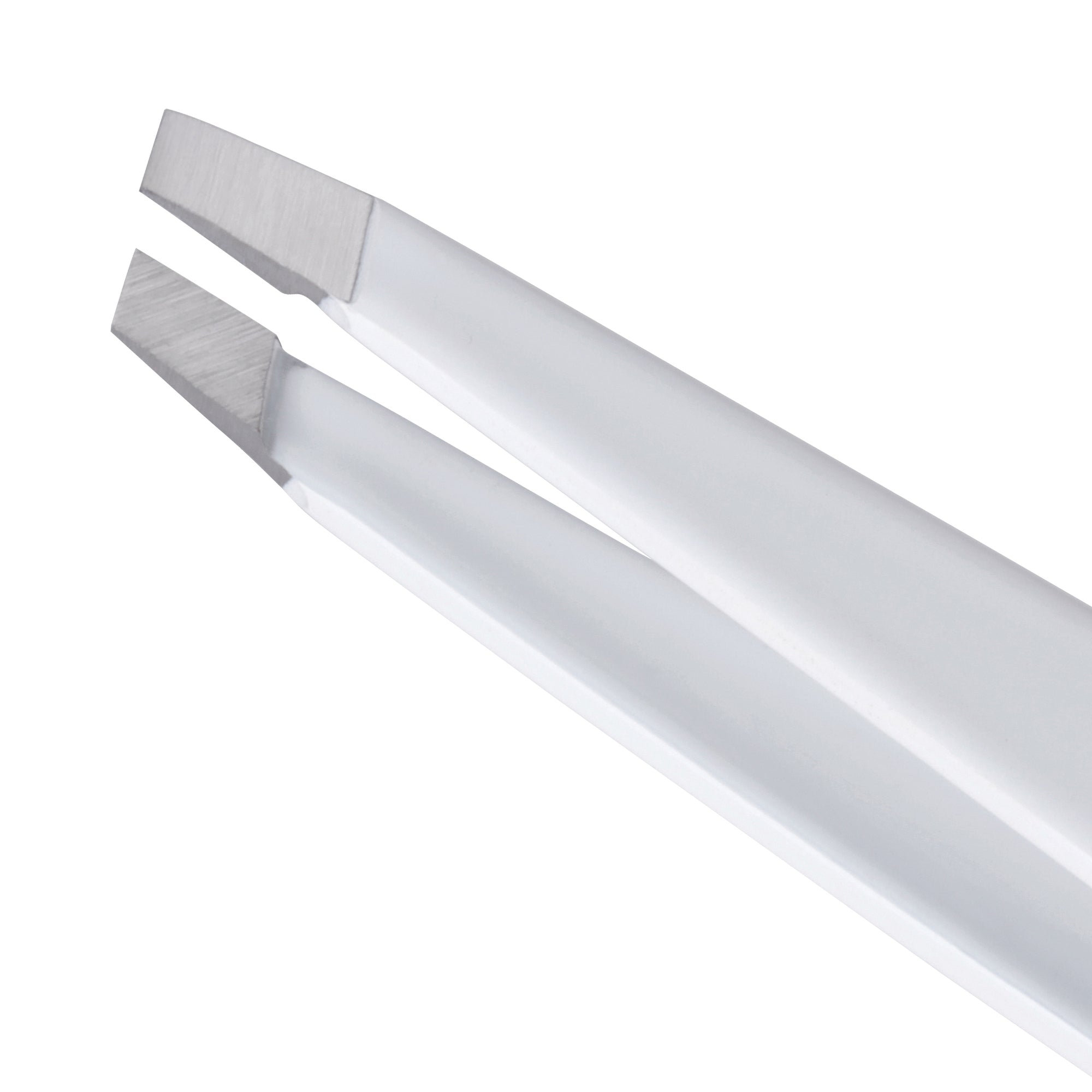 Stainless steel tip of Midnight Strike Black and White Slant Tweezer