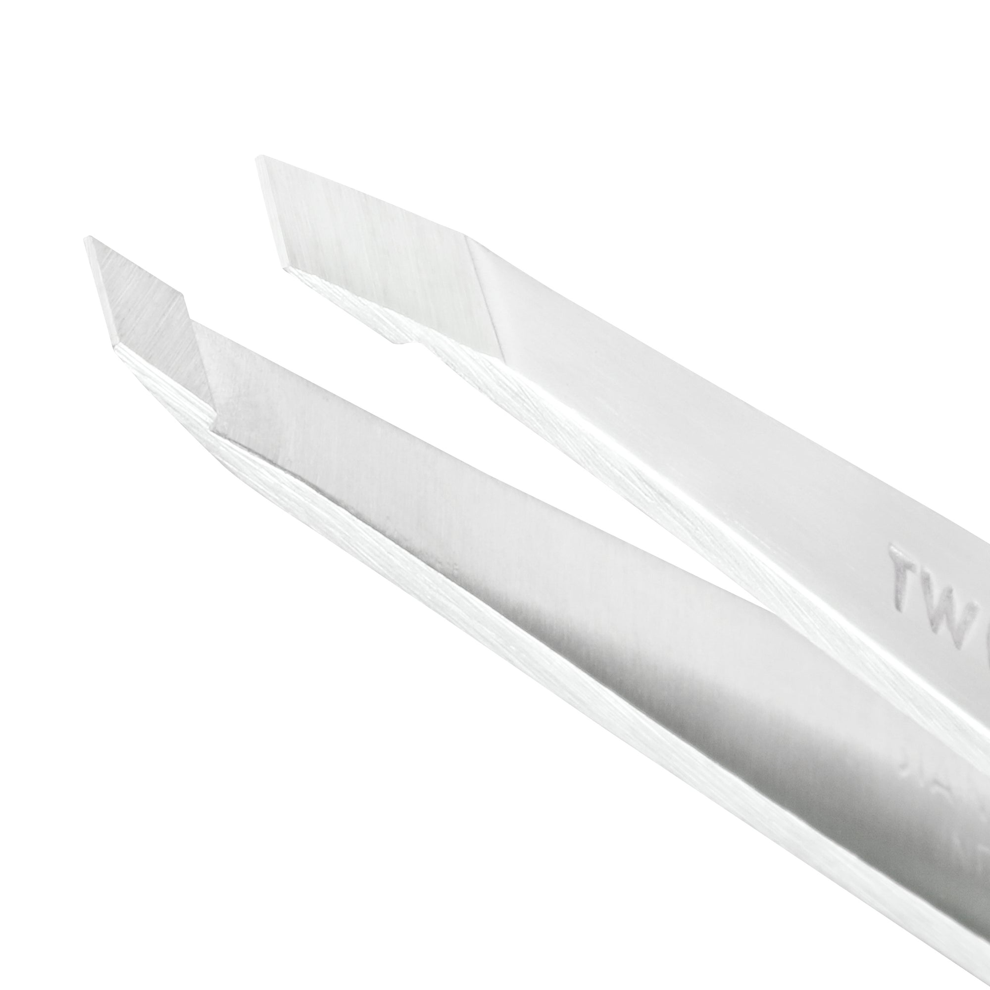 Slant tip of Platinum Silver Slant Tweezer