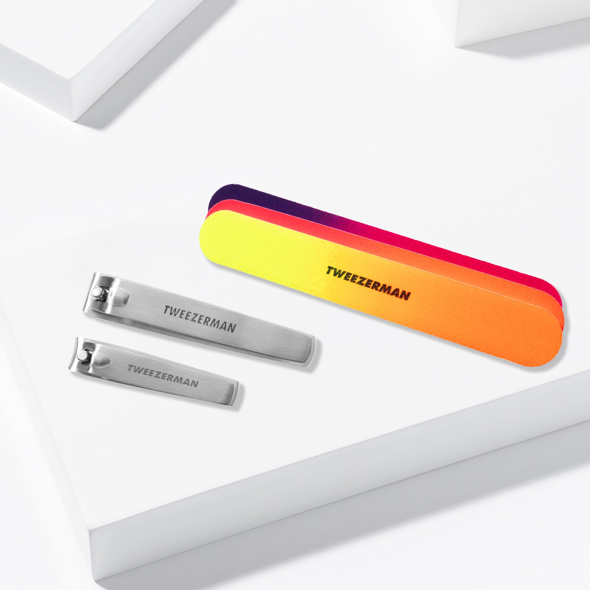 Neon Nail Kit: Neon Nail Kit NAIL FILE SET and stainless-steel nail clipper with curved blade and straight blade