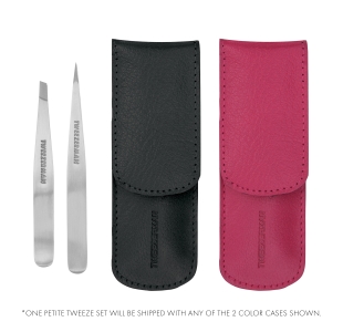 4048-R | Petite Tweeze Set Assorted Colors: Black, Pink