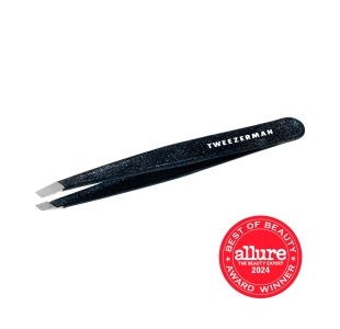 Allure Best of Beauty Award winner Dusted Onyx Black with Glitter Slant Tweezer