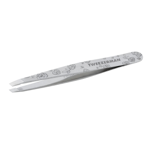 1274-ERLLT | Rose Etched Slant Tweezer