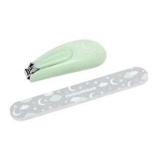 Image of Baby Clipper and Filemate with moon and stars pattern